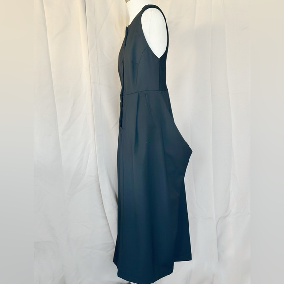 BITTE KAI RAND BLACK WOOL KNIT SLEEVELESS BUTTON FRONT PLEATED SIDE POCKET M - Picture 3 of 4